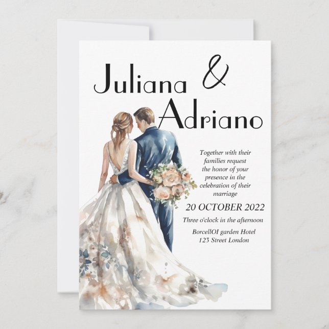 Cartão de casamento de noiva bonita (Frente)