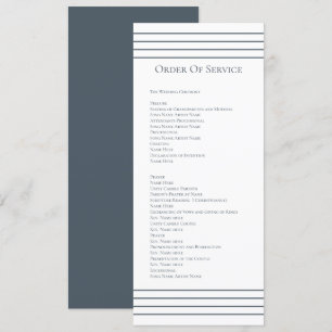 Cartão de Casamento de Ordem de Serviço Azul Mudad