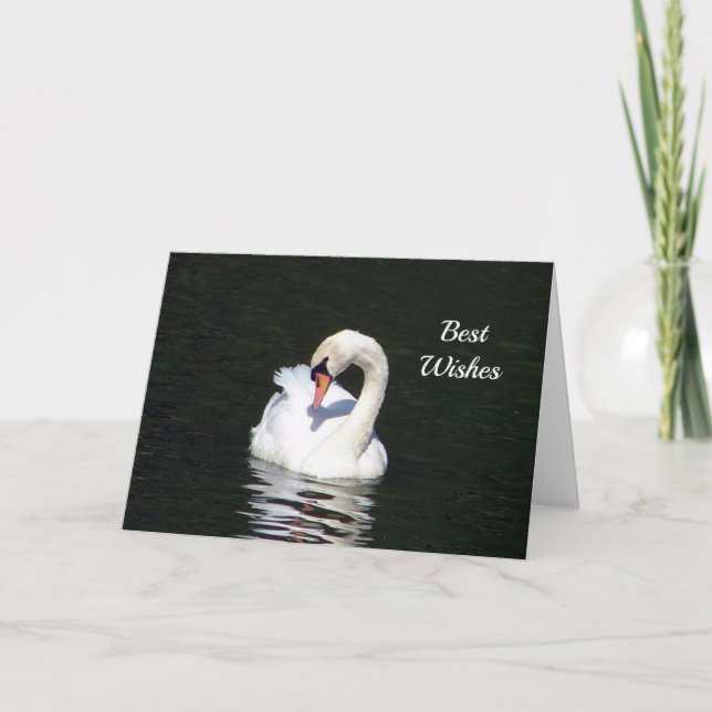Cartão de Casamento de Parabéns Swan (Frente)