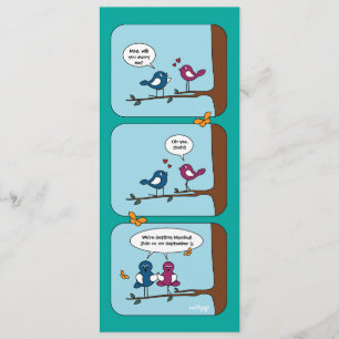 Cartão de Casamento de Pássaros Apaixonados de His