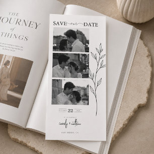 Cartão de casamento de save the date de cabine de