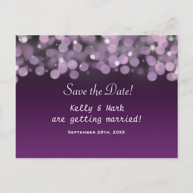 Cartão de casamento de Save the Date Luzes do Céu  (Frente)