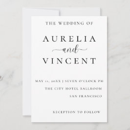 Cartão de Casamento de Script Minimalista Moderno