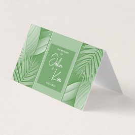 Cartão de Casamento de Tema Verde Tropical