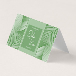 Cartão de Casamento de Tema Verde Tropical