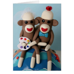 Cartão de Casamento do Artista Macaco-Choque