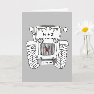 Cartão de Casamento do País do Trator