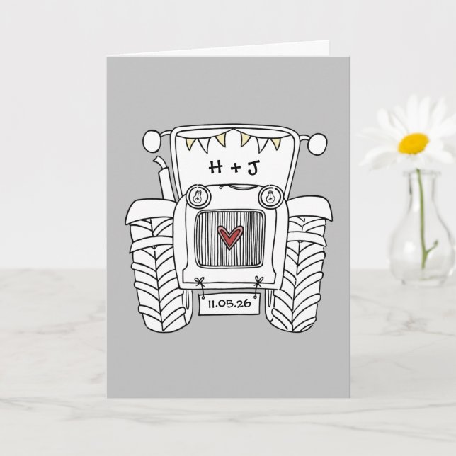 Cartão de Casamento do País do Trator (Planta pequena)