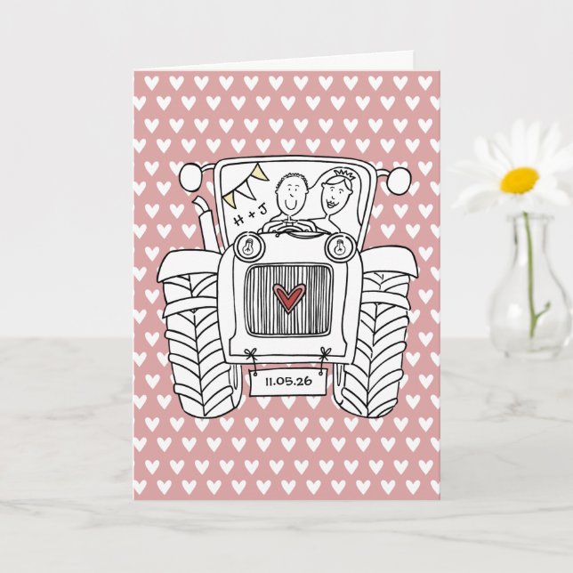 Cartão de Casamento do País do Trator (Planta pequena)