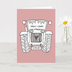 Cartão de Casamento do País do Trator