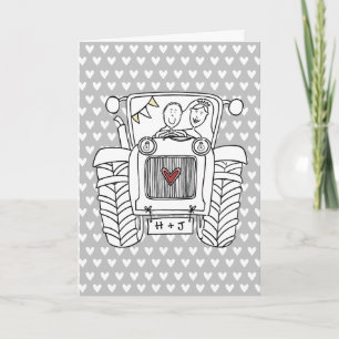 Cartão de Casamento do País do Trator