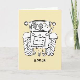 Cartão de Casamento do País do Trator