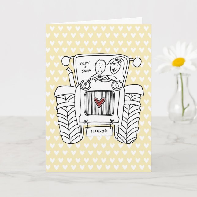 Cartão de Casamento do País do Trator (Planta pequena)