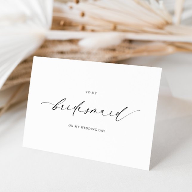 Cartão de casamento Ellesmere para minha madrinha (Ellesmere To My Bridesmaid Wedding Day Card)
