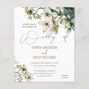 Cartão de casamento Floral de Boho Cute Wildflower