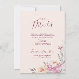 Cartão de casamento floral do jardim romântico