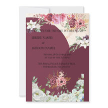 Cartão de Casamento Indiano com Borda Floral