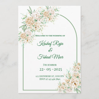 Cartão de casamento islâmico convidado por Nikkah