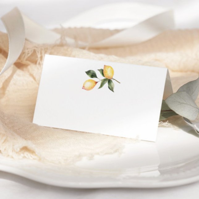 Cartão de casamento Lemon Watercolor (Criador carregado)