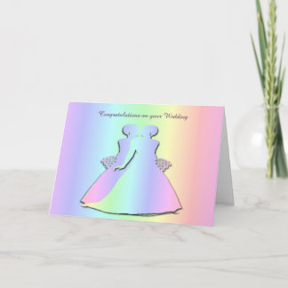 Cartão de Casamento Lésbica Pastel Pride para Gay 