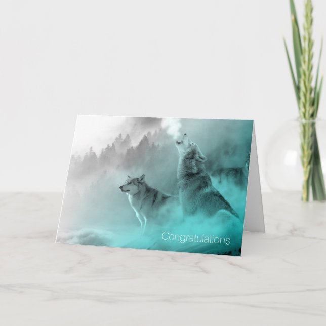 Cartão de Casamento Lobos Alma Gêmea (Frente)