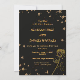 Cartão de Casamento Luxo Dourado para Salvar a Dat