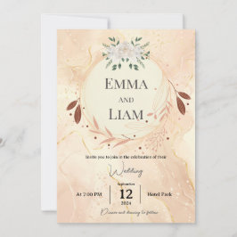 Cartão de Casamento Luxuoso Único – Dourado Person