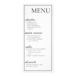 Cartão de Casamento Menu