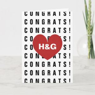 Cartão de casamento moderno para felicitar recém-c