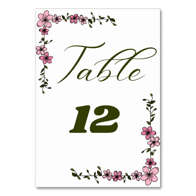 Cartão de Casamento Número da Tabela (Frente)