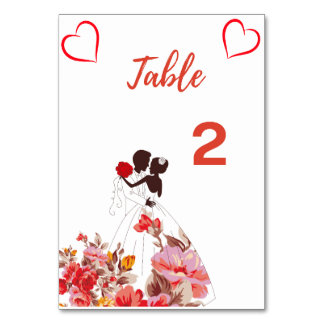 Cartão de Casamento Número da Tabela
