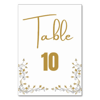 Cartão de Casamento Número da Tabela