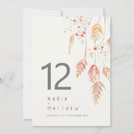 Cartão de casamento outono de uvas e bagas