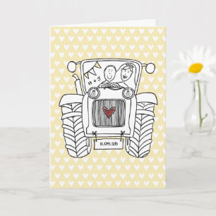 Cartão de Casamento País do Trator