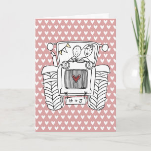 Cartão de Casamento País do Trator