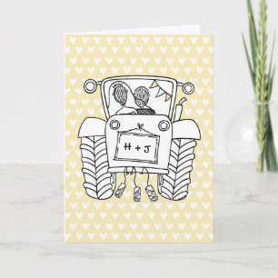Cartão de Casamento País Trator