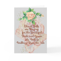 Cartão de Casamento para Noiva e Toque de Cobre