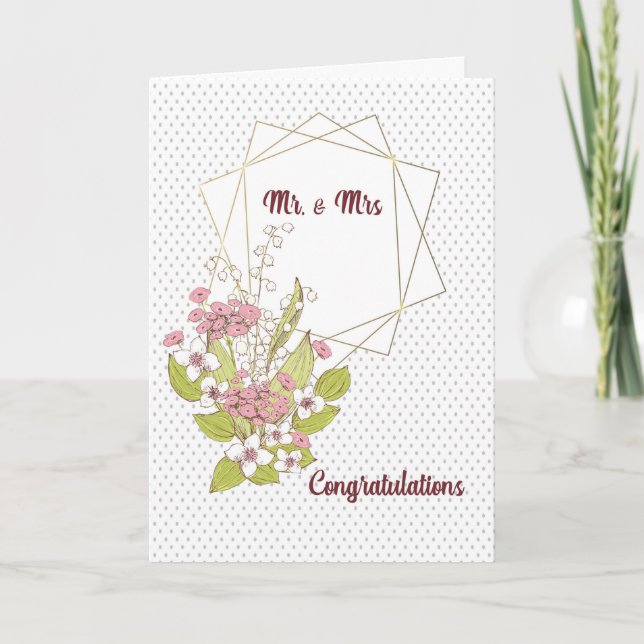 Cartão de casamento para o Sr. & Sra. (Frente)
