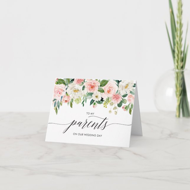 Cartão de Casamento para Pais, Guarda-Saída, Nota (Frente)