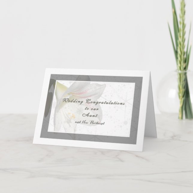 Cartão de Casamento para tia e novo marido (Frente)