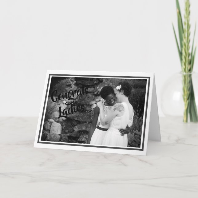 Cartão de Casamento - Parabéns Senhoras (Frente)