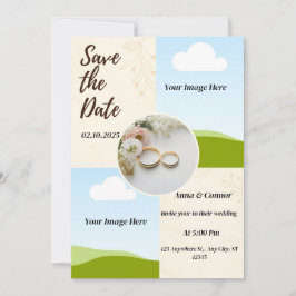 cartão de casamento personalizado campos de lavand