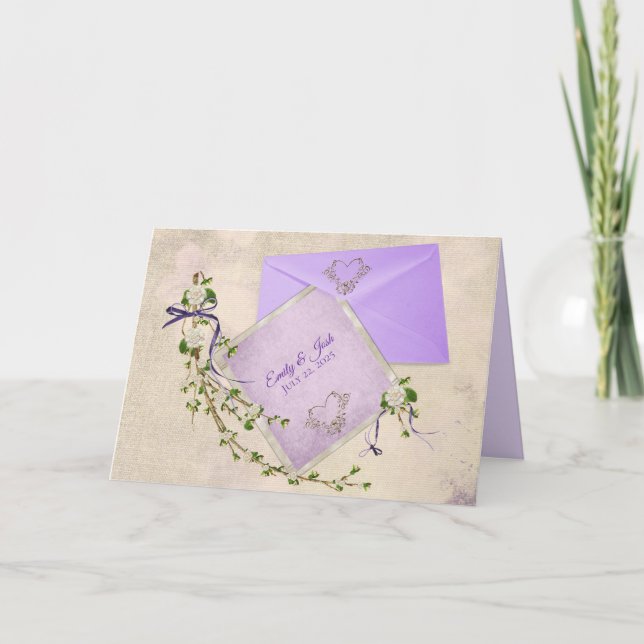 cartão de casamento personalizado com citação insp (Frente)