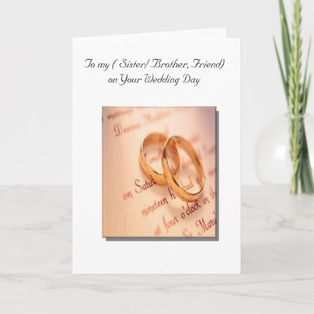 Cartão de Casamento Personalizável (Frente)