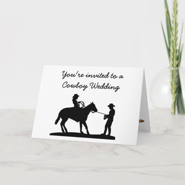 Cartão de Casamento Personalizável de Cowboy (Frente)