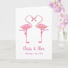 Cartão de casamento rosa flamingos