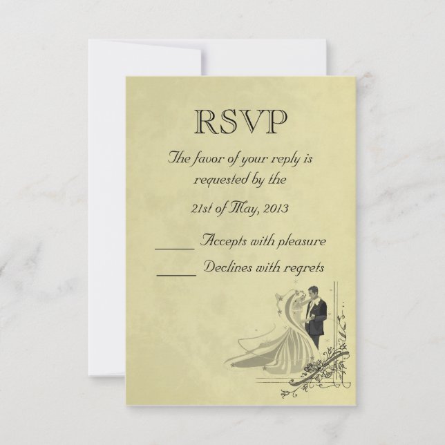 Cartão de Casamento RSVP (Frente)