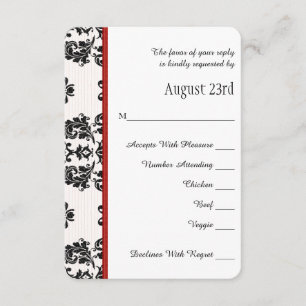 Cartão de Casamento RSVP da Torre Eiffel Vermelha 