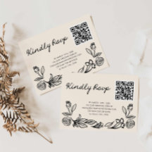 Cartão de Casamento RSVP de Código QR Floral Desen