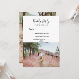 Cartão de Casamento RSVP de Fotografia Rústica Mod